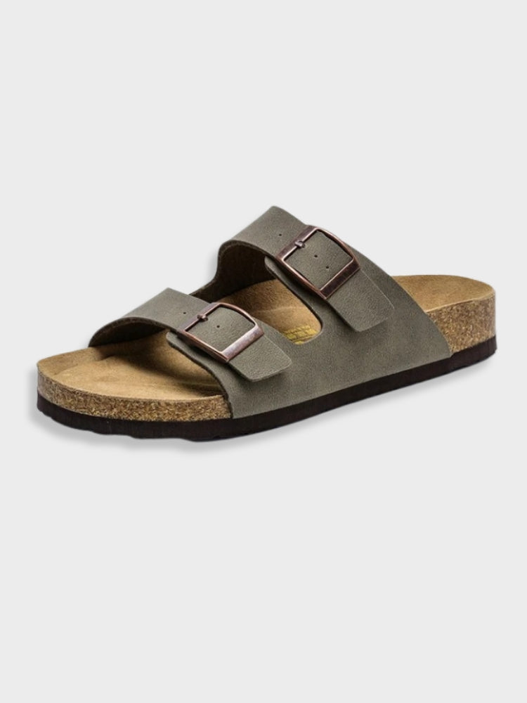 Mules en cuir pour hommes | Sandales confortables à deux brides