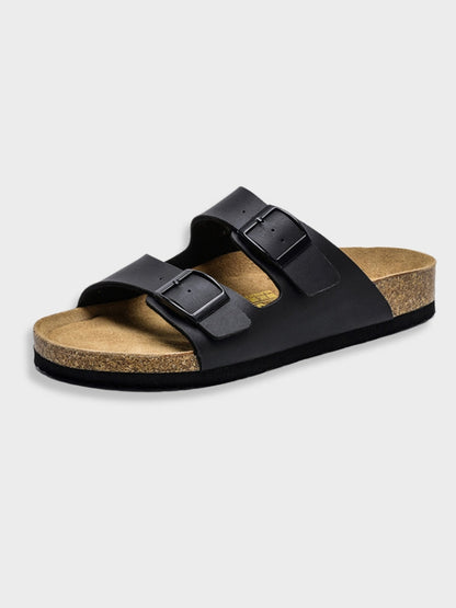 Mules en cuir pour hommes | Sandales confortables à deux brides