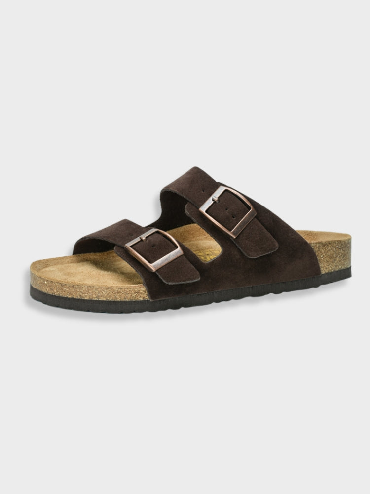 Mules en cuir pour hommes | Sandales confortables à deux brides