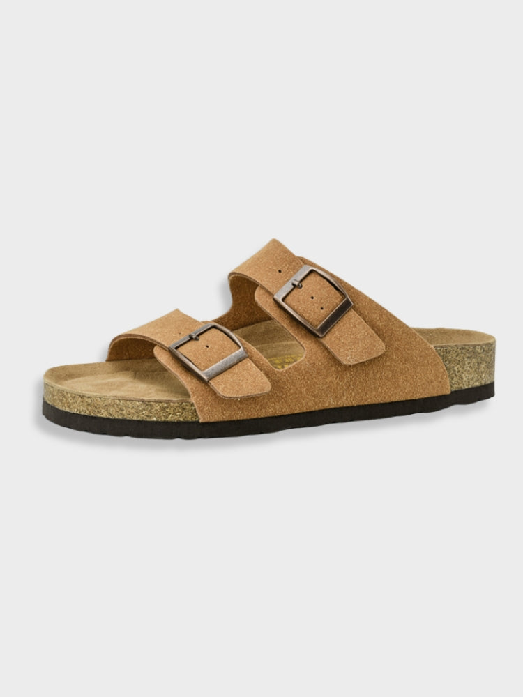 Mules en cuir pour hommes | Sandales confortables à deux brides