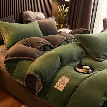 Set di copripiumini in pile effetto velluto | Aggiornamento accogliente per la camera da letto