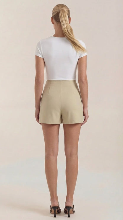 Women's High-Waisted Mini Skirt with Side Slit