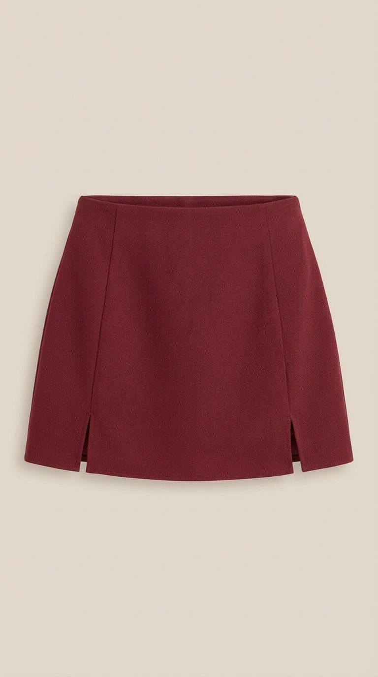 Women's High-Waisted Mini Skirt with Side Slit