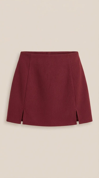 Women's High-Waisted Mini Skirt with Side Slit
