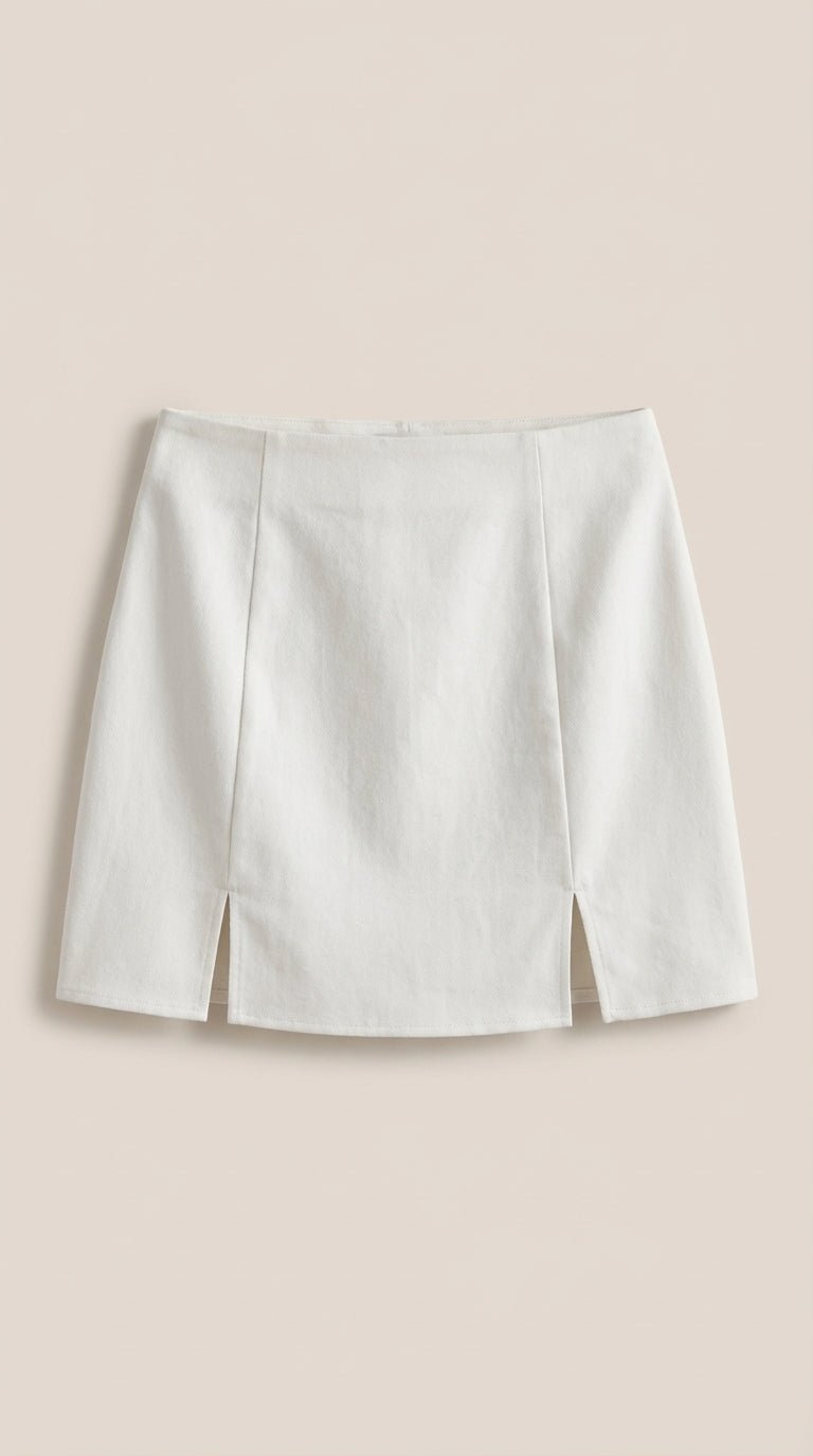 Women's High-Waisted Mini Skirt with Side Slit