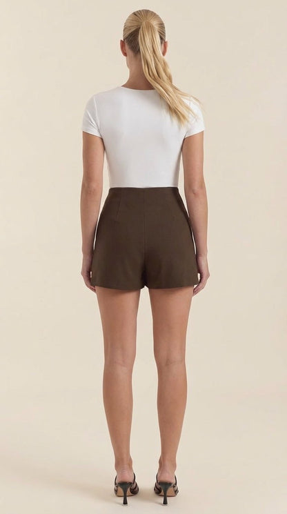 Women's High-Waisted Mini Skirt with Side Slit