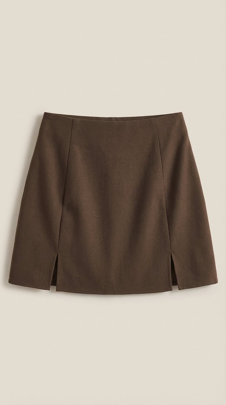 Women's High-Waisted Mini Skirt with Side Slit