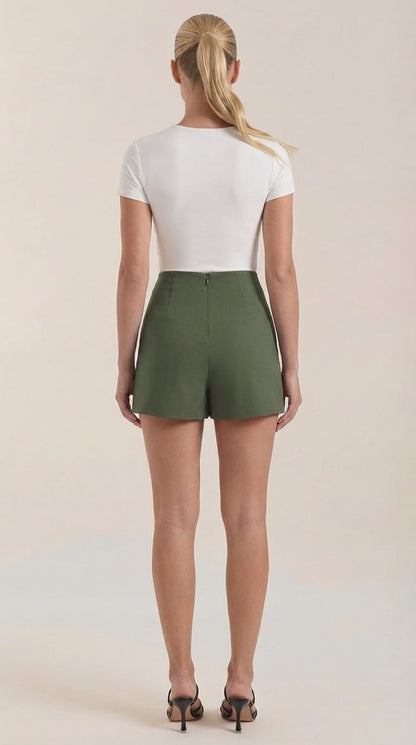 Women's High-Waisted Mini Skirt with Side Slit