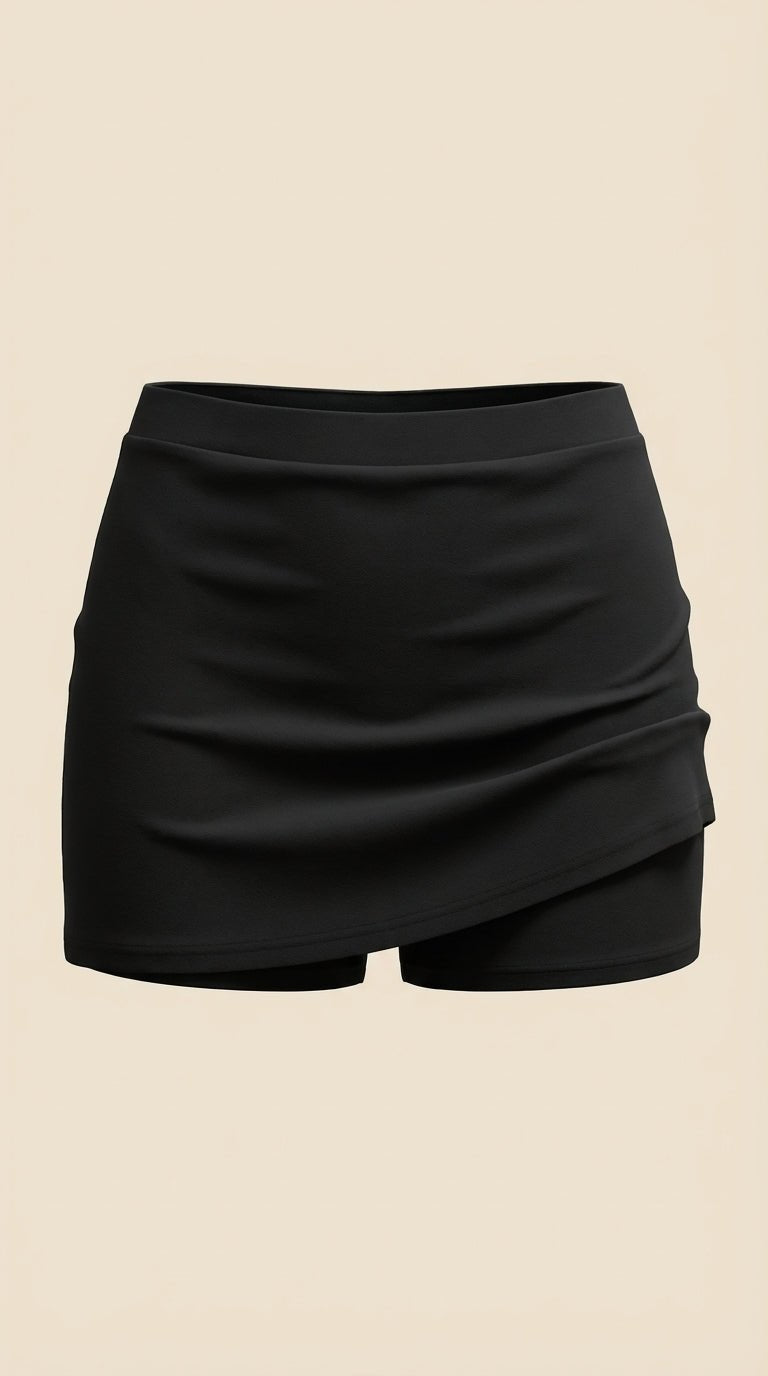 Women's Asymmetric Mini Wrap Skirt