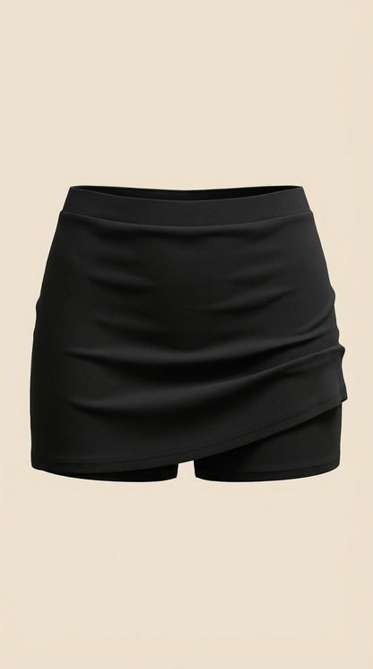 Women's Asymmetric Mini Wrap Skirt