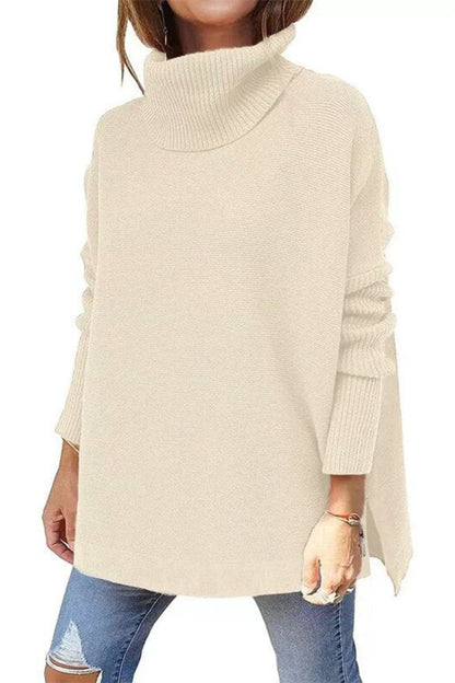 Women's Warm Knit Sweater with Turtleneck | Wool Blend