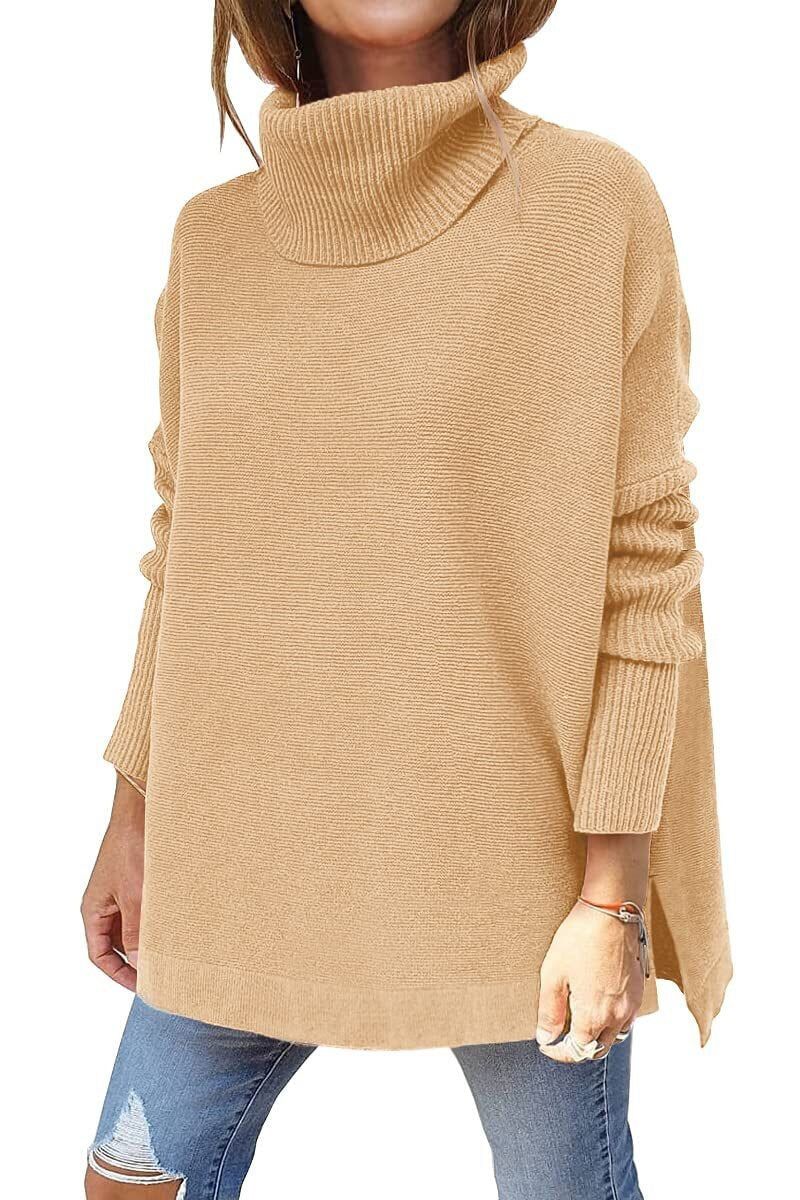 Women's Warm Knit Sweater with Turtleneck | Wool Blend