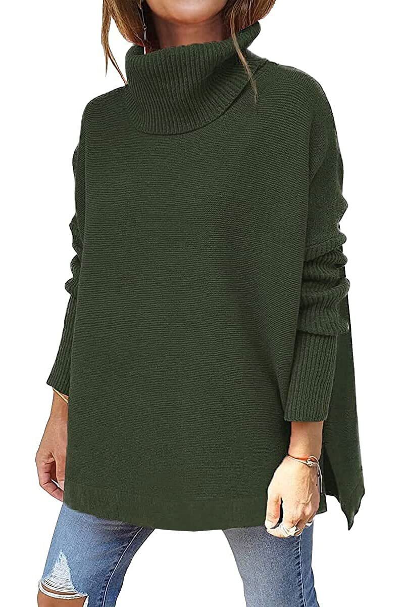 Women's Warm Knit Sweater with Turtleneck | Wool Blend
