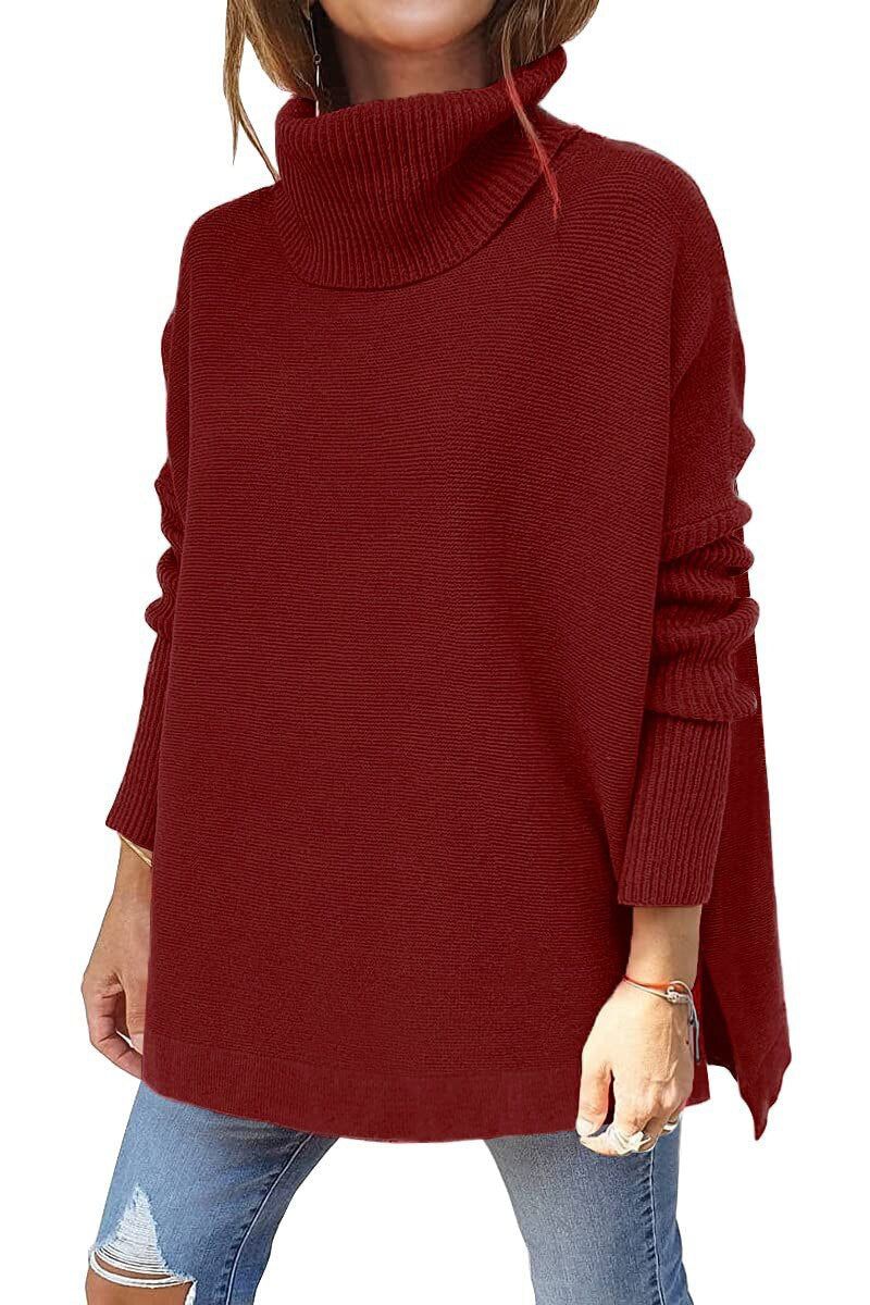 Women's Warm Knit Sweater with Turtleneck | Wool Blend