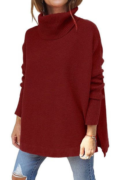 Women's Warm Knit Sweater with Turtleneck | Wool Blend