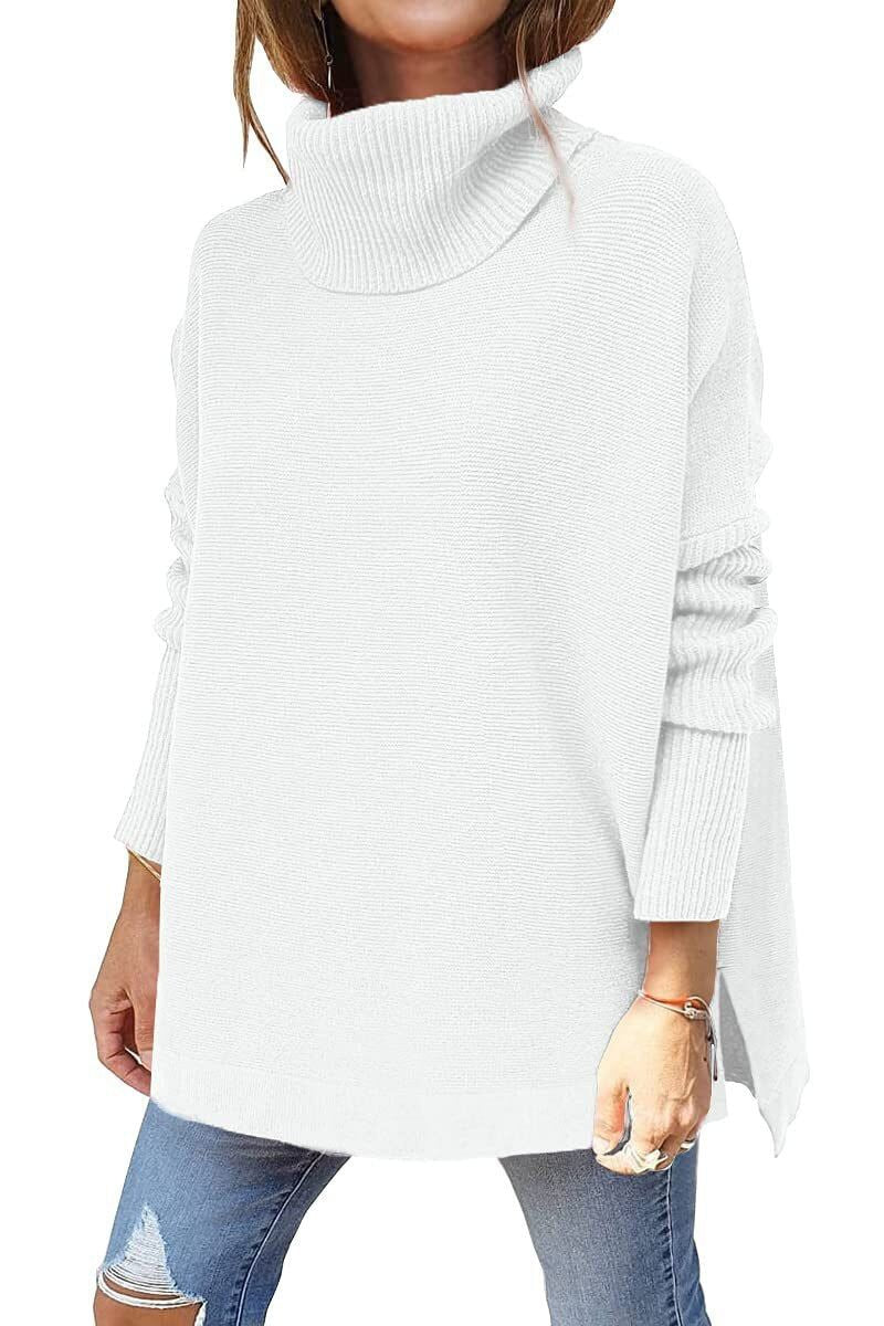 Women's Warm Knit Sweater with Turtleneck | Wool Blend