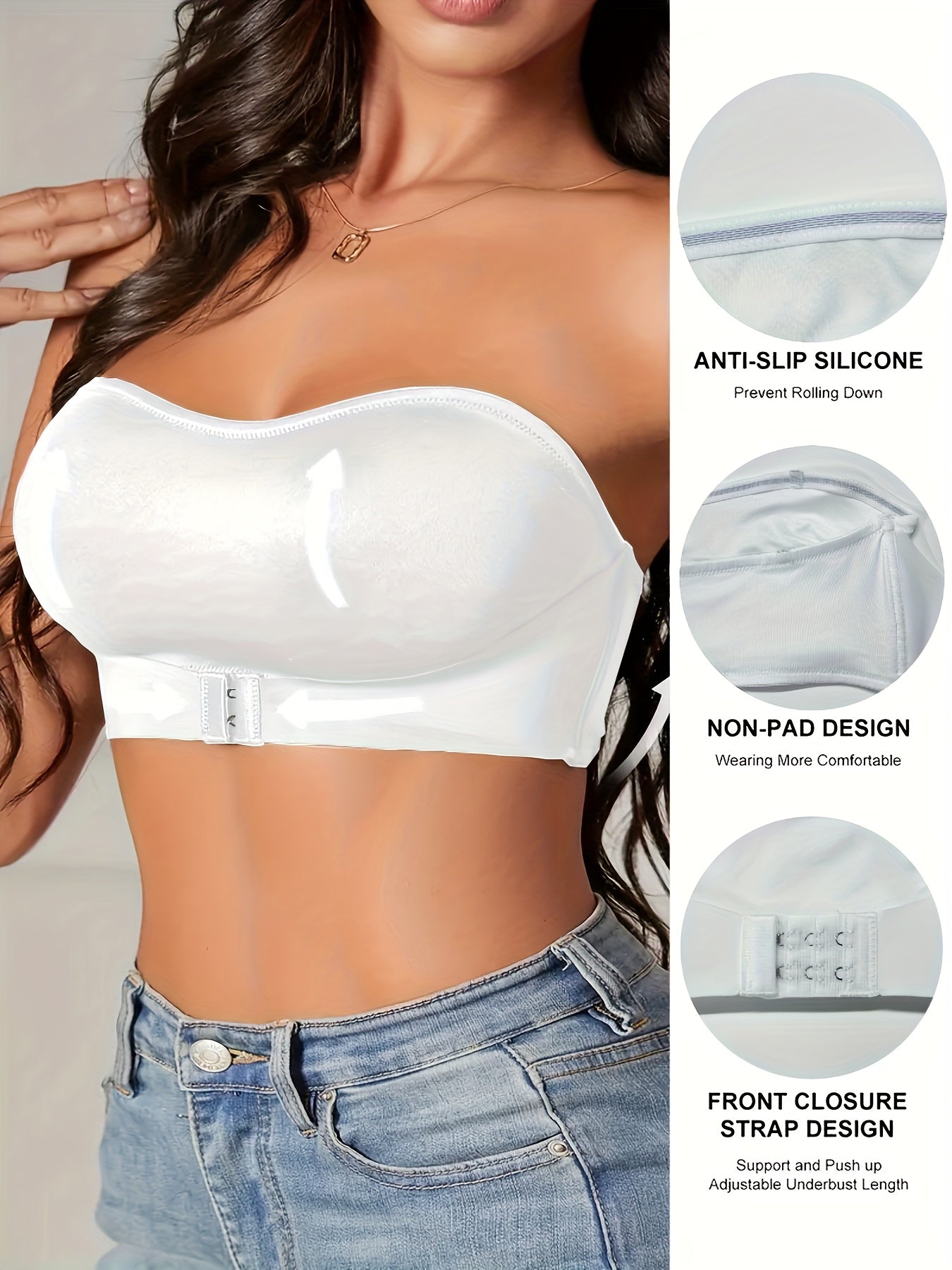 Soutien-gorge bandeau de sport pour femme | Sans couture, antidérapant, ajustement sportif