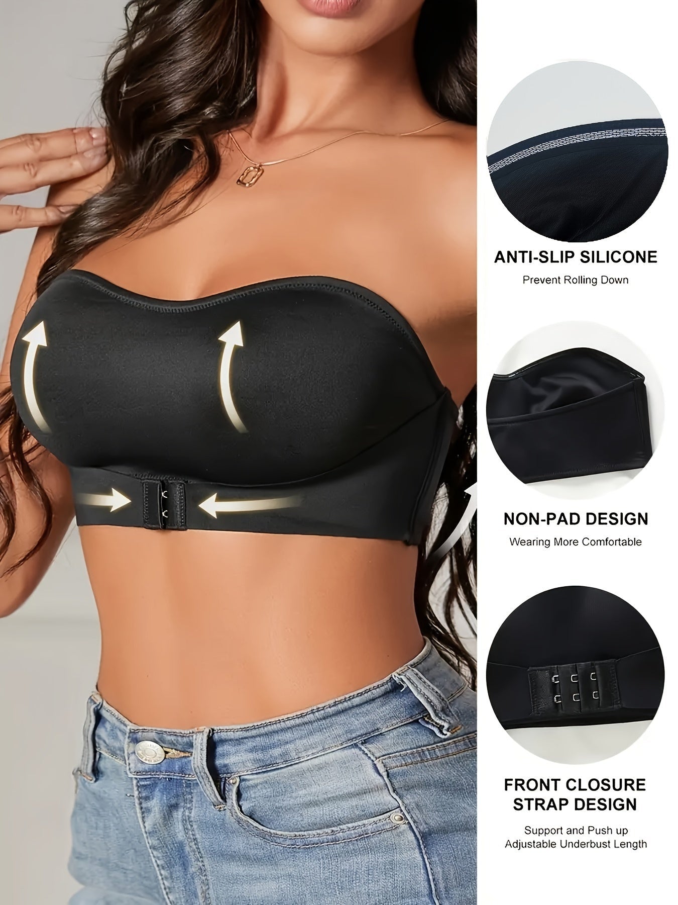 Soutien-gorge bandeau de sport pour femme | Sans couture, antidérapant, ajustement sportif
