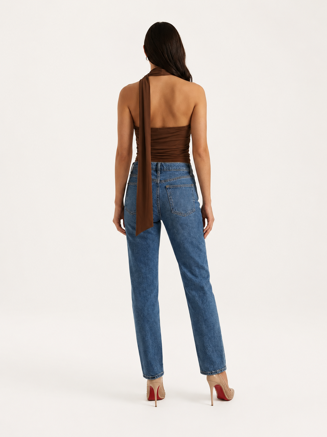 Dámský top zavinovací s vázáním na krku