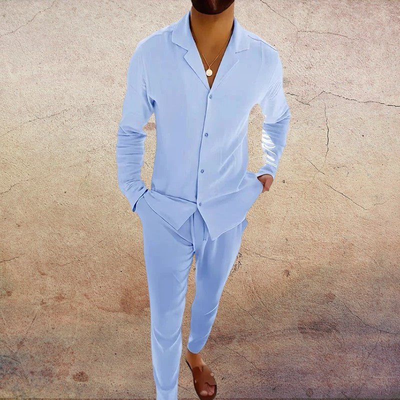 Ensemble vintage pour homme 2 pièces | Vêtements d'été décontractés pour la maison