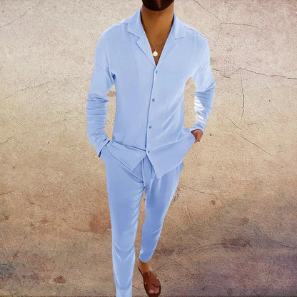 Ensemble vintage pour homme 2 pièces | Vêtements d'été décontractés pour la maison