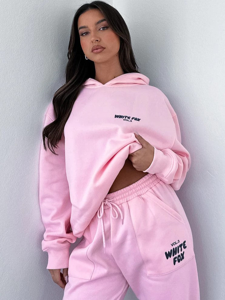 Dwuczęściowy Damski Zestaw Dresowy | Swobodna Bluza Z Kapturem Styl Odzieży Domowej