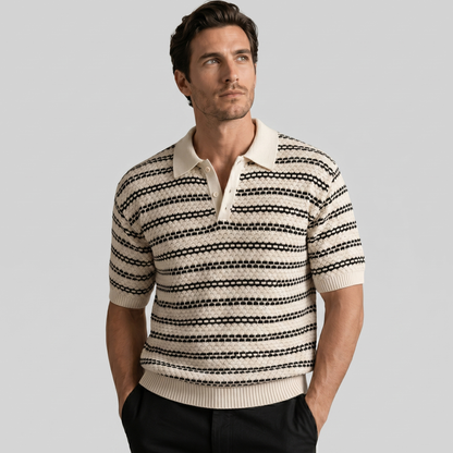 Men's Striped Polo Shirt with a Slim Fit