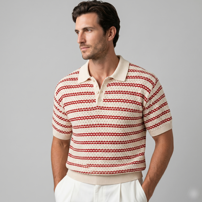 Men's Striped Polo Shirt with a Slim Fit