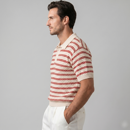 Men's Striped Polo Shirt with a Slim Fit