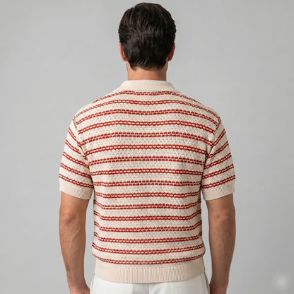 Men's Striped Polo Shirt with a Slim Fit