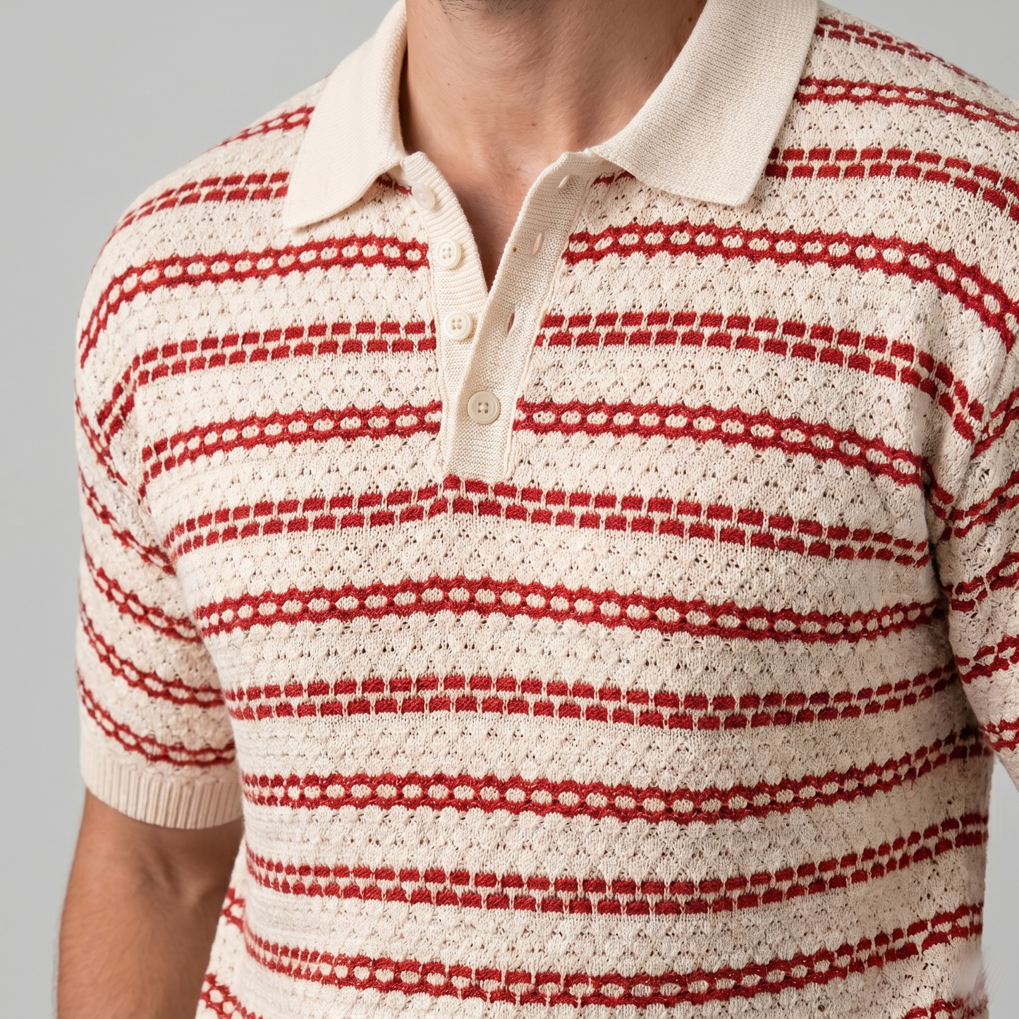 Men's Striped Polo Shirt with a Slim Fit