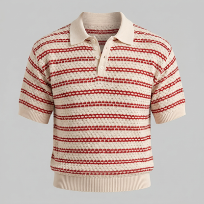 Men's Striped Polo Shirt with a Slim Fit