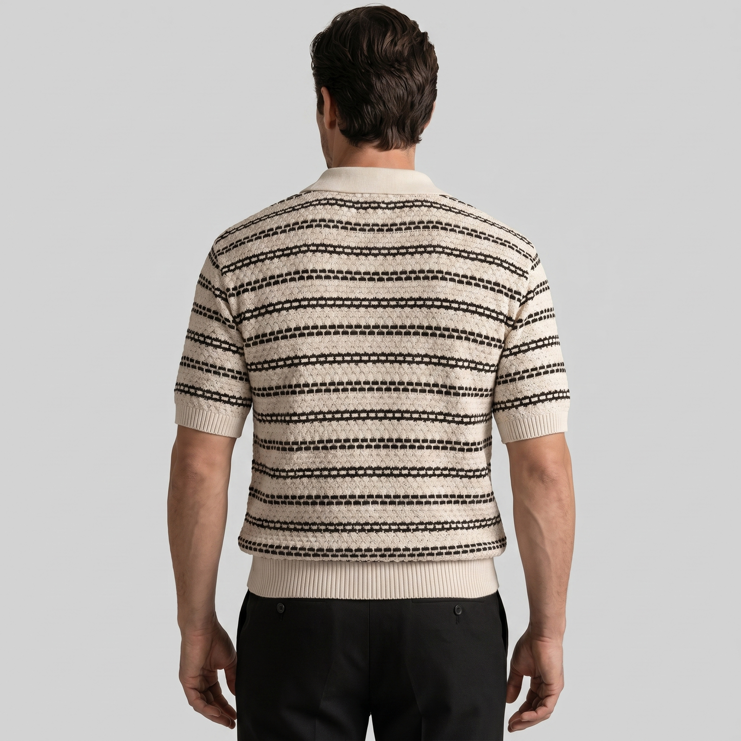 Men's Striped Polo Shirt with a Slim Fit