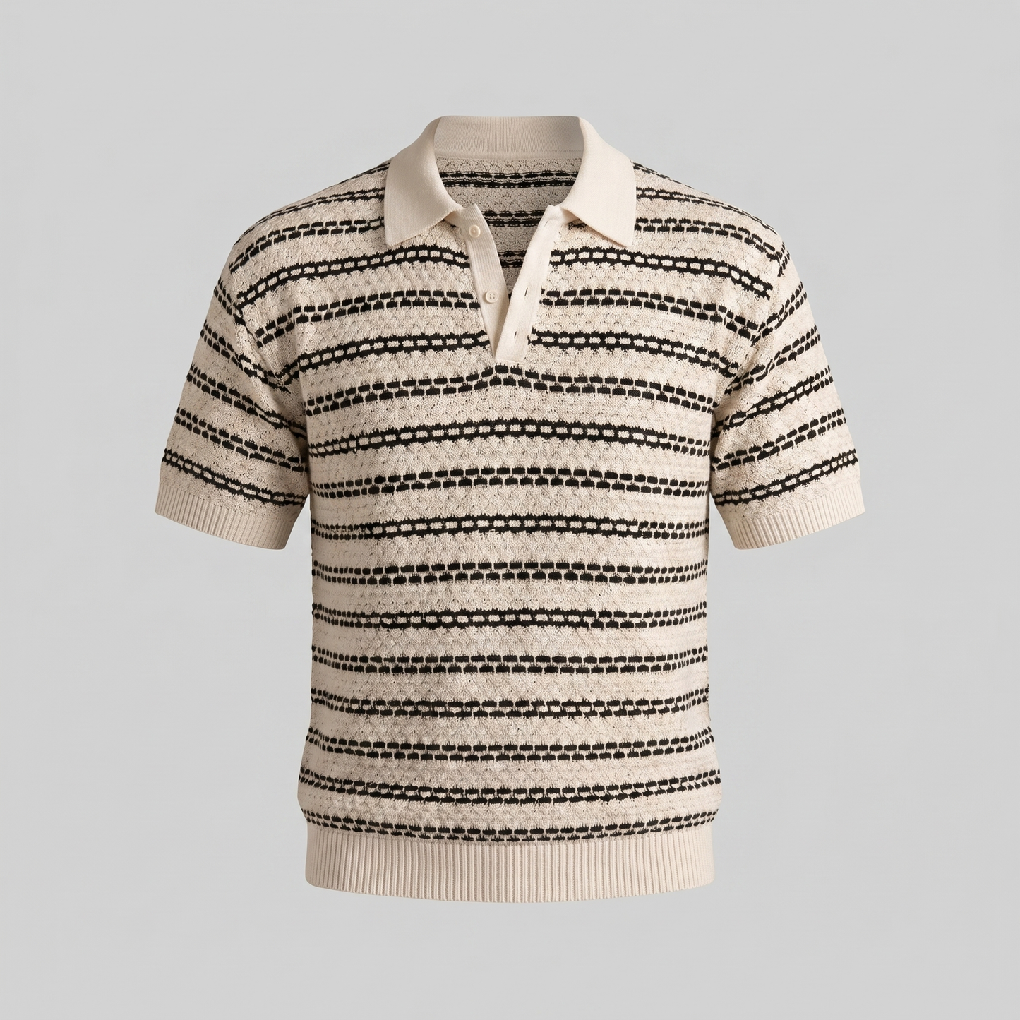 Men's Striped Polo Shirt with a Slim Fit