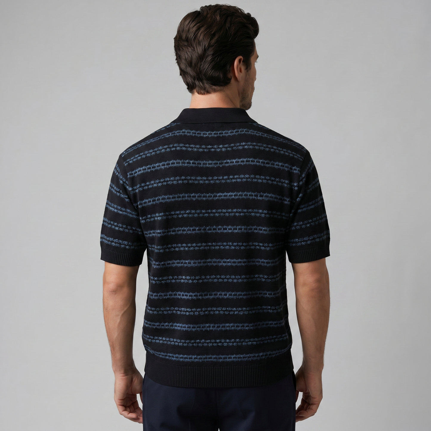 Men's Striped Polo Shirt with a Slim Fit