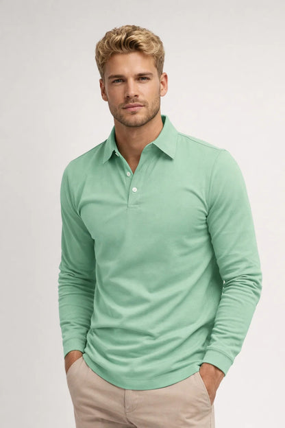 Polo Homme Moderne à Manches Longues
