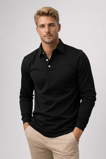 Polo Homme Moderne à Manches Longues