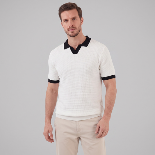 Camiseta Polo de Punto para Hombre | Acabado en Contraste Estilo Inteligente-Casual