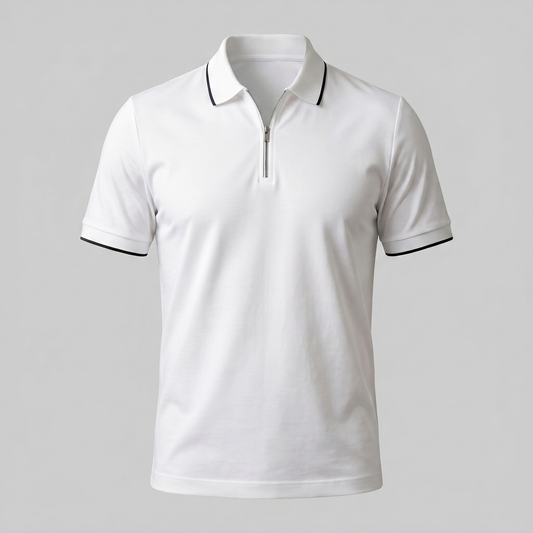 Camiseta Polo de Hombre con Cuello de Cremallera