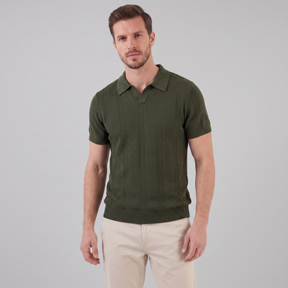 Maglietta Polo Uomo Aperta in Maglia | Stile Estivo Casual Intelligente a Costine