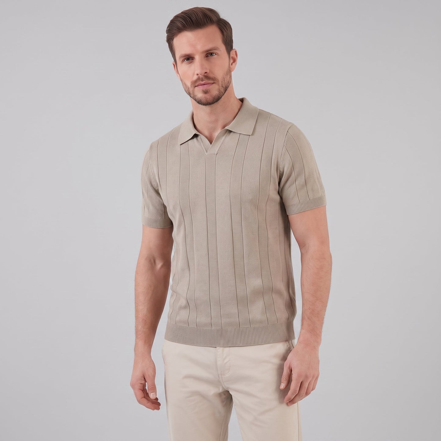 Maglietta Polo Uomo Aperta in Maglia | Stile Estivo Casual Intelligente a Costine