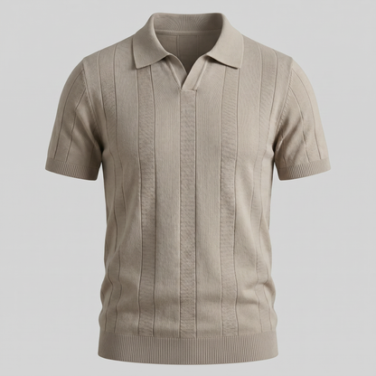 Maglietta Polo Uomo Aperta in Maglia | Stile Estivo Casual Intelligente a Costine