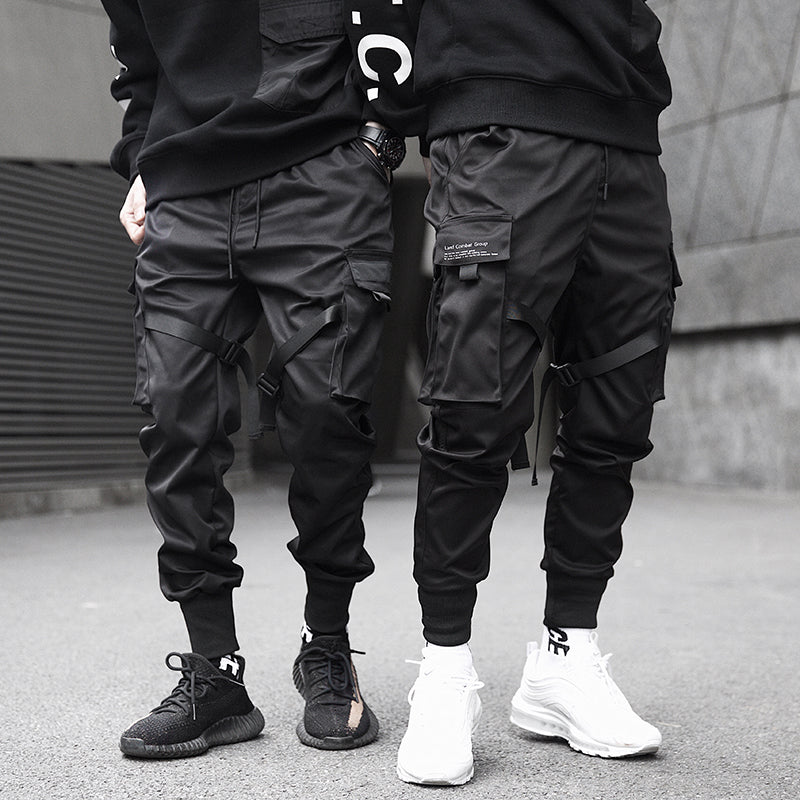 Pantalones Cargo Urbanos Tácticos Techwear para Hombre con Múltiples Bolsillos