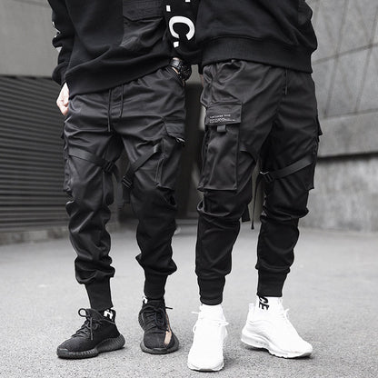 Pantalones Cargo Urbanos Tácticos Techwear para Hombre con Múltiples Bolsillos
