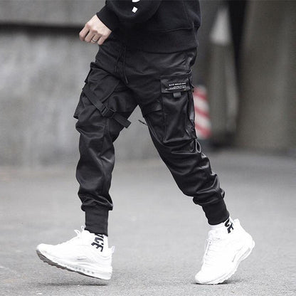 Pantalones Cargo Urbanos Tácticos Techwear para Hombre con Múltiples Bolsillos