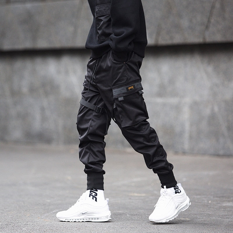 Pantalones Cargo Urbanos Tácticos Techwear para Hombre con Múltiples Bolsillos