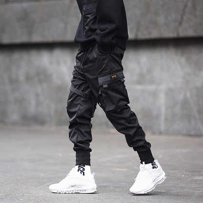 Pantalones Cargo Urbanos Tácticos Techwear para Hombre con Múltiples Bolsillos