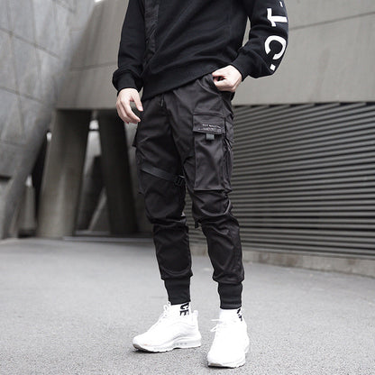 Pantalones Cargo Urbanos Tácticos Techwear para Hombre con Múltiples Bolsillos
