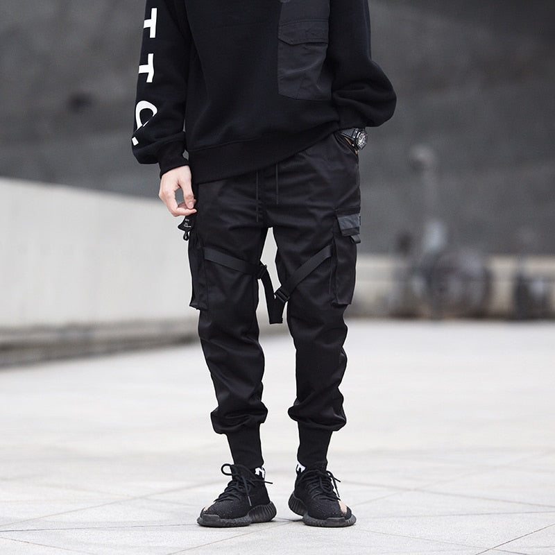 Pantalones Cargo Urbanos Tácticos Techwear para Hombre con Múltiples Bolsillos