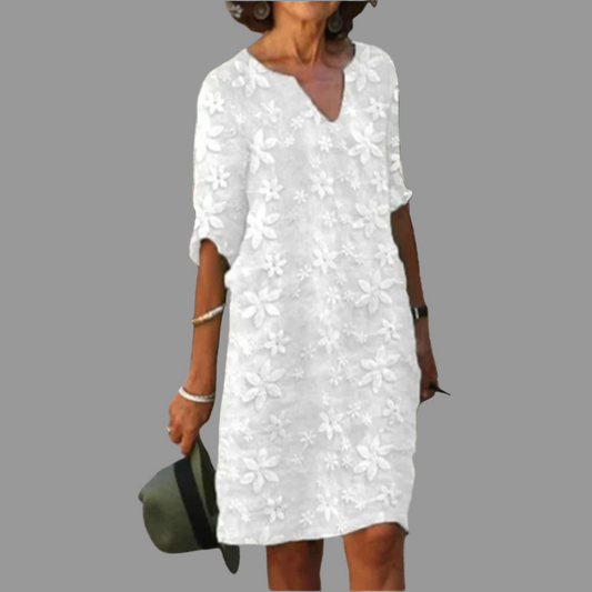 Vestido Midi de Mujer con Flores | Corte Moderno y Relajado